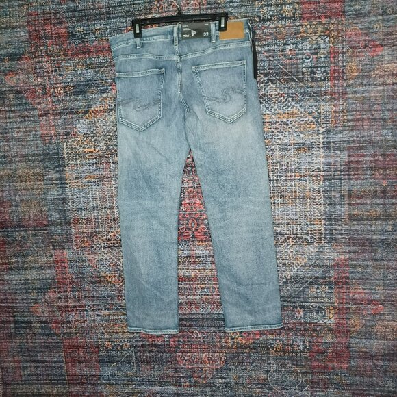 Silver Jeans mens medium wash distressed Eddie relaxed fit tapered 32x30 NWT - Picture 2 of 9